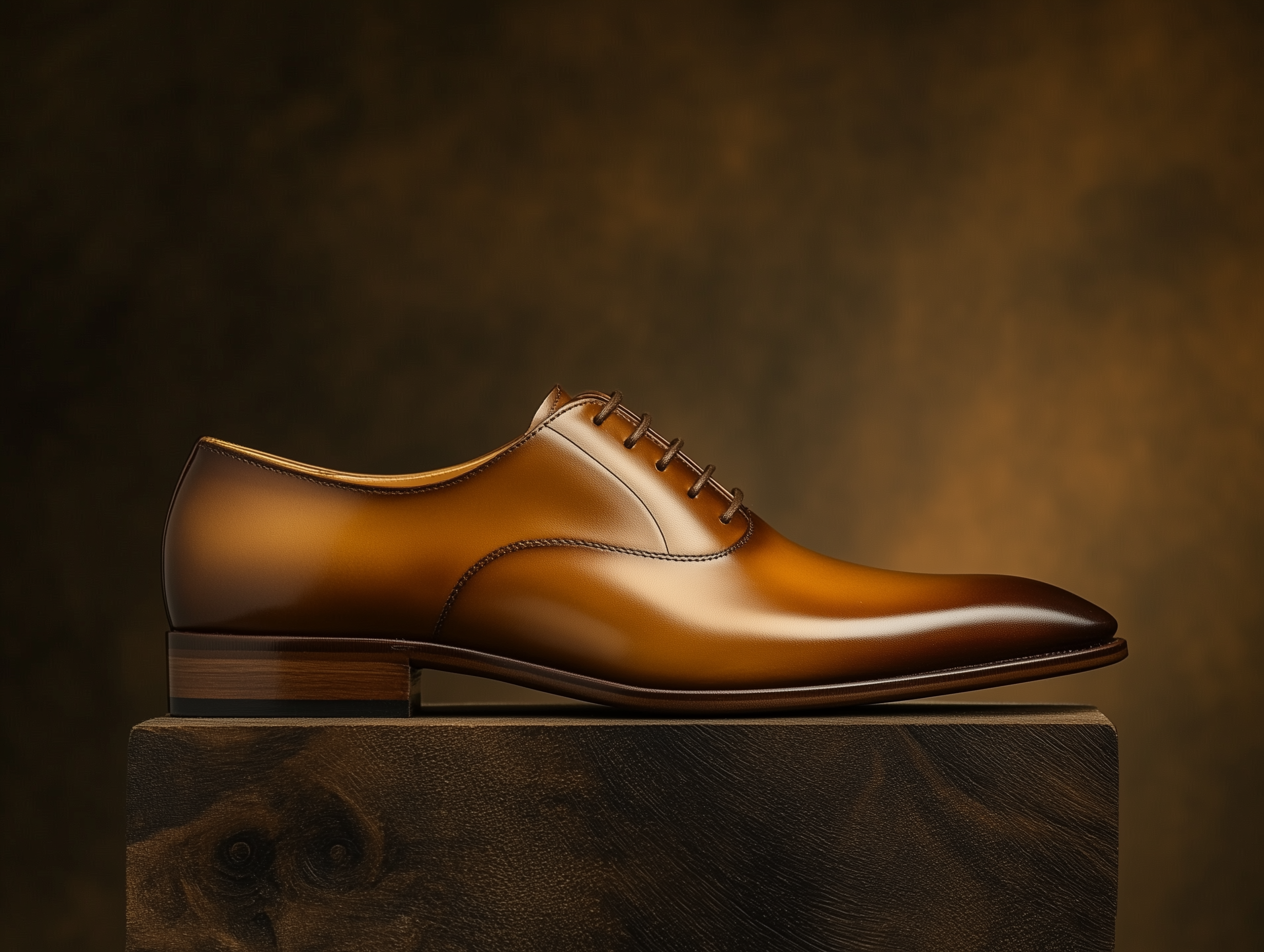 BENEDETTO • Custom Fitted Semi Wholecut Oxford Shoes • TAN
