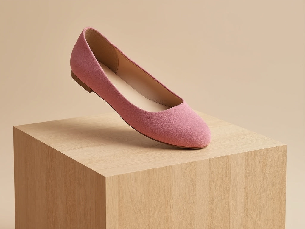 NADIA • Custom Fitted Bespoke Ballet Flats • PINK SUEDE