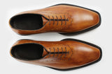Pietro British Tan Classic Wholecut Oxfords Italian Bespoke Shoes