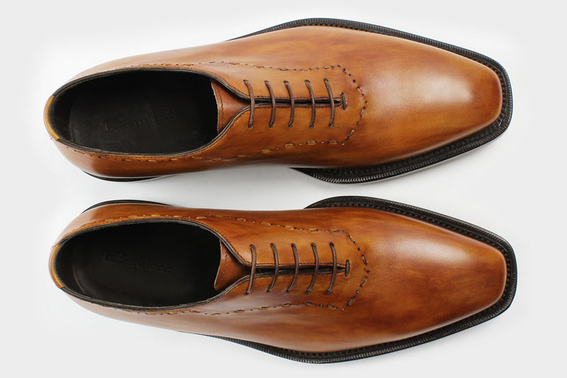 Pietro British Tan Classic Wholecut Oxfords Italian Bespoke Shoes