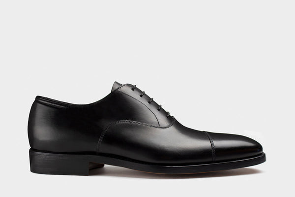 Mauro Black Cap Toe Oxfords Italian Bespoke Shoes