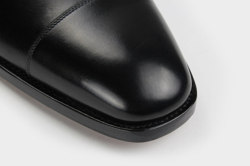 Mauro Black Men's Cap Toe Oxfords Italian Bespoke Shoes