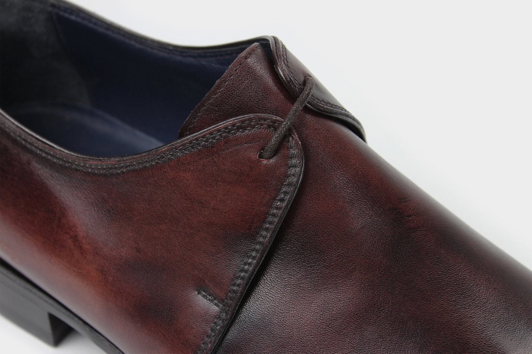 Lucius Men's Oxblood Single Derby Italian Custom Made Shoes