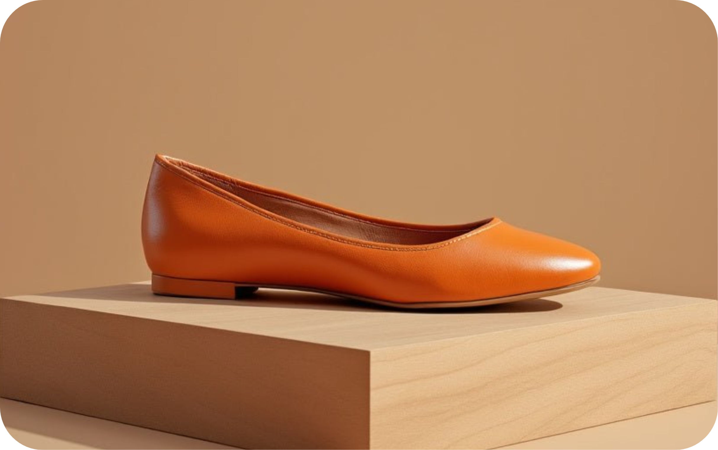 Ballet flats orange calfskin from Bondeno