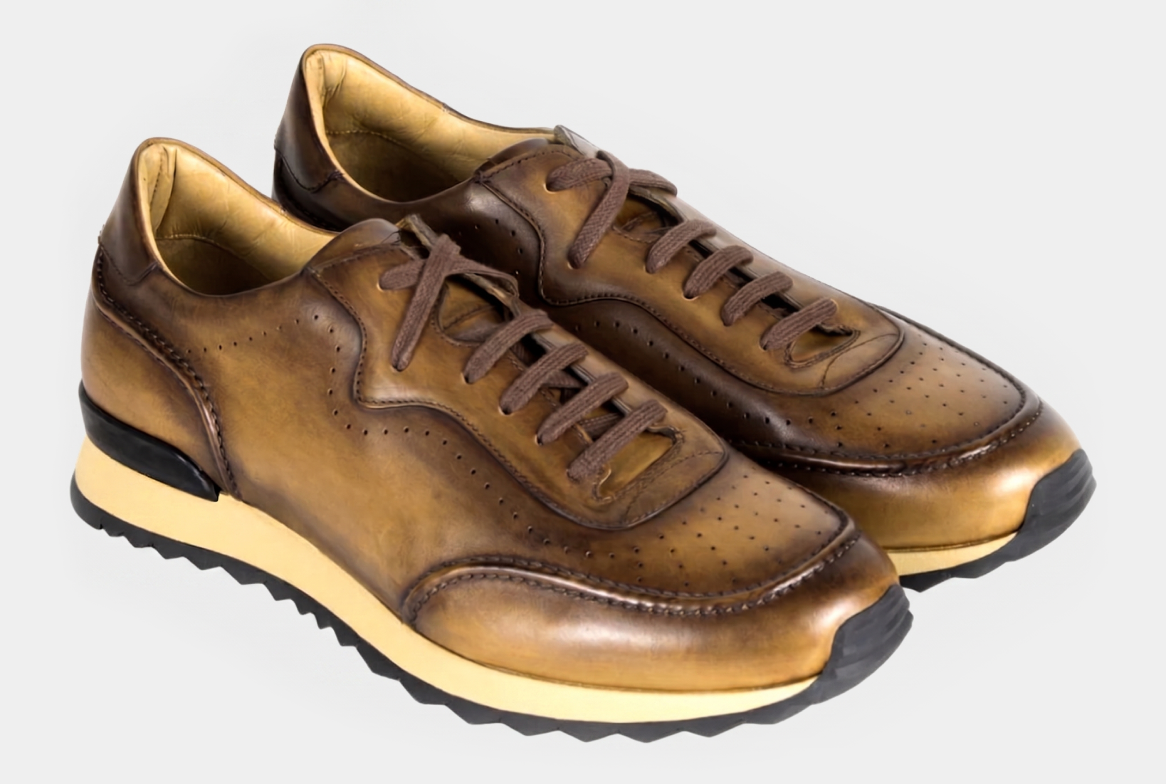 Bondeno bespoke sneakers in antique color diagonal view