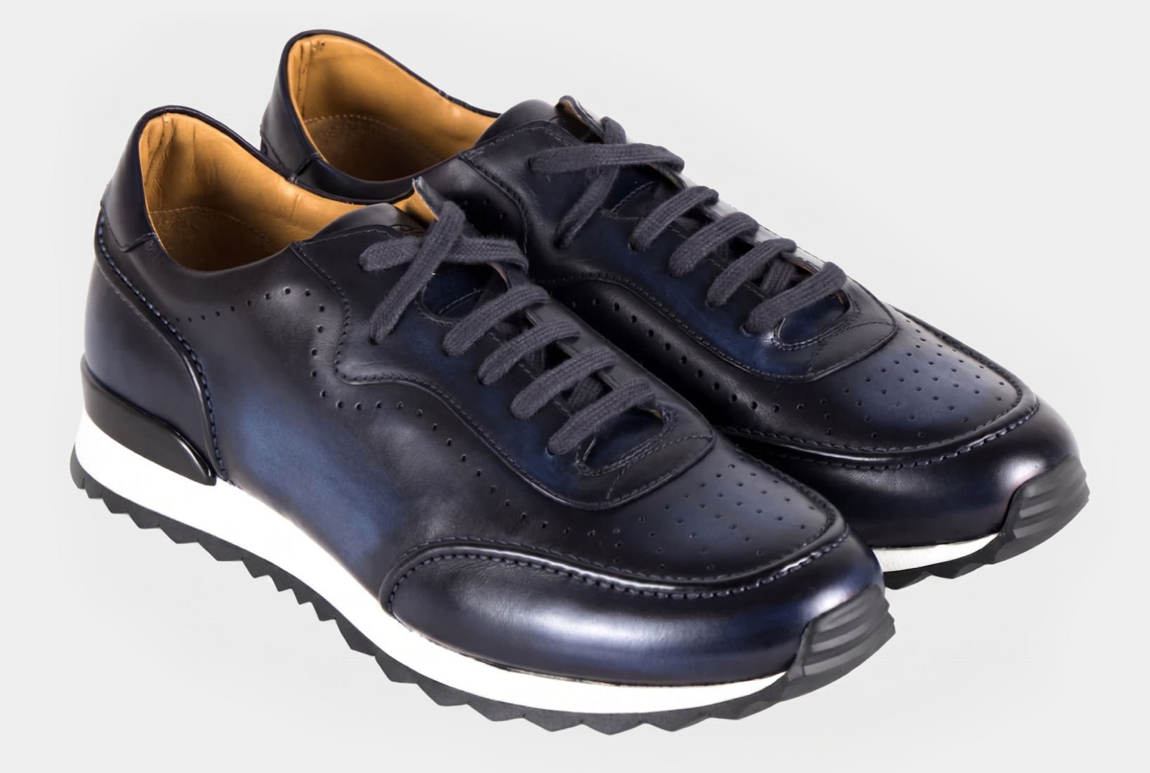 Bondeno bespoke sneakers in blue color angle