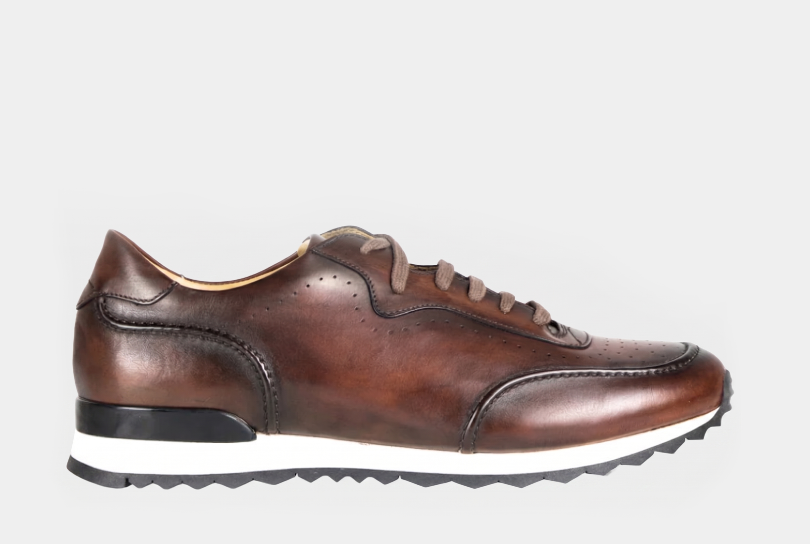 ELIO  Bespoke Custom Made & Fitted Bespoke Sneakers  HAND-PAINTED BROWN CALFSKIN RETURNING CUSTOMER: Reorder Using Your Stored Last / Cemented /