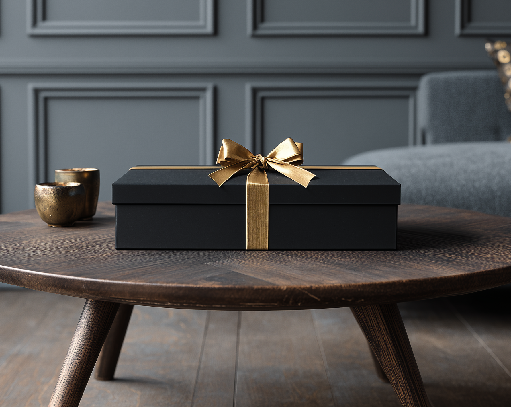 Black Gift Box + Golden Bow