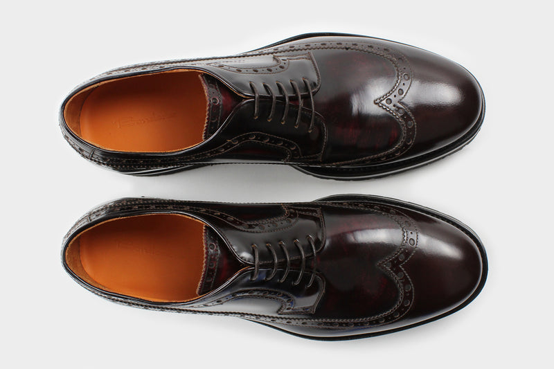 Nello Rosewood Men's Wingtip Derby Italian Made to Measure Shoes