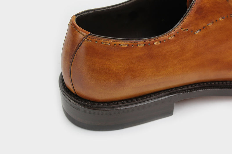 Pietro British Tan Men's Wholecut Oxfords Italian Custom Made Shoes