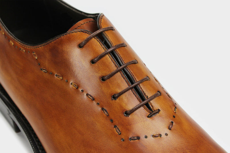 Pietro British Tan Men's Wholecut Oxfords Italian Bespoke Shoes
