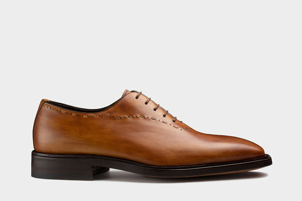 Pietro British Tan Wholecut Oxfords Italian Bespoke Shoes