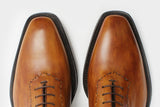 Pietro British Tan Men's Wholecut Oxfords Italian Made to Measure Shoes