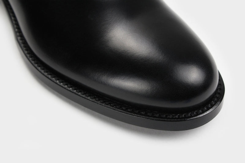 Santi Black Men's Semi Wholecut Oxfords Italian Bespoke Shoes