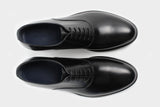 Santi Black Classic Semi Wholecut Oxfords Italian Custom Made Shoes