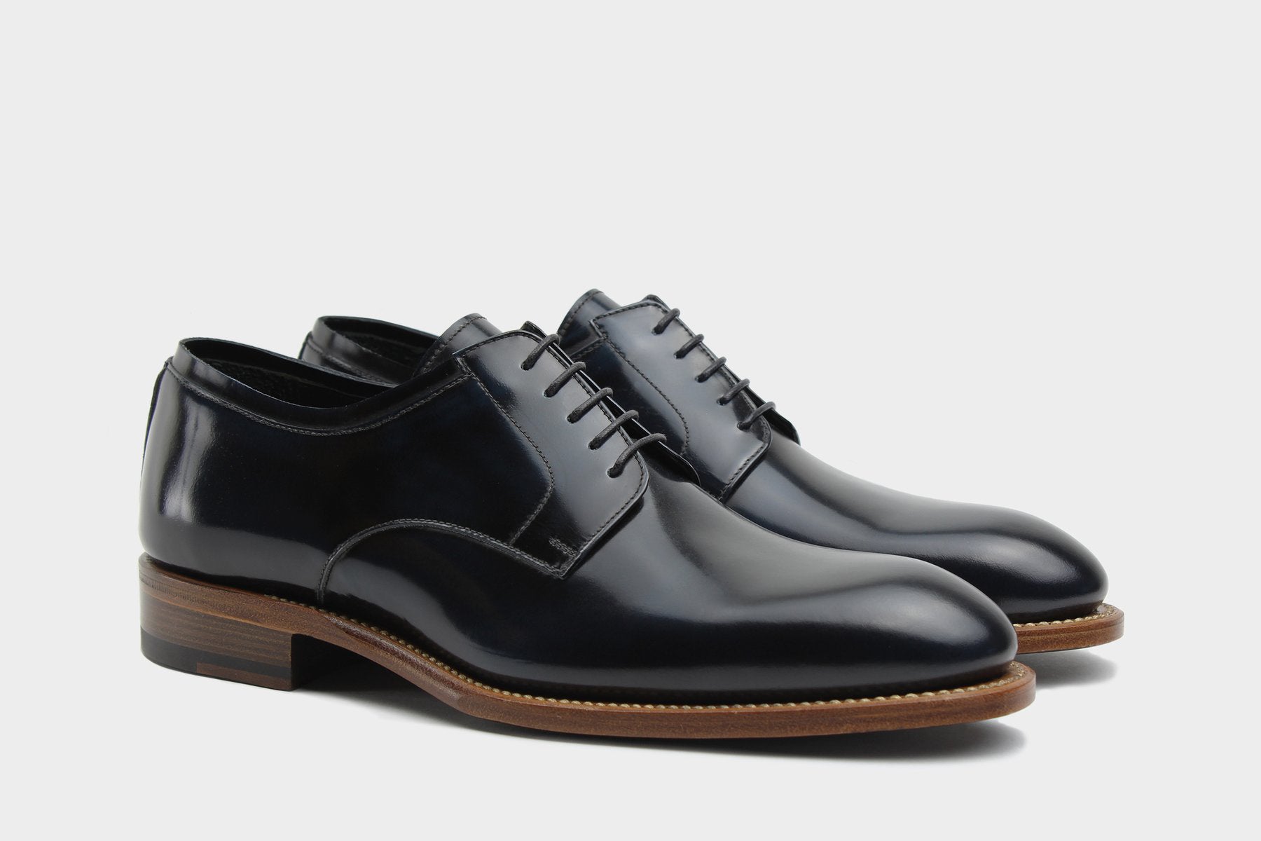 Manno Midnight Blue Derby Italian Custom Made Shoes