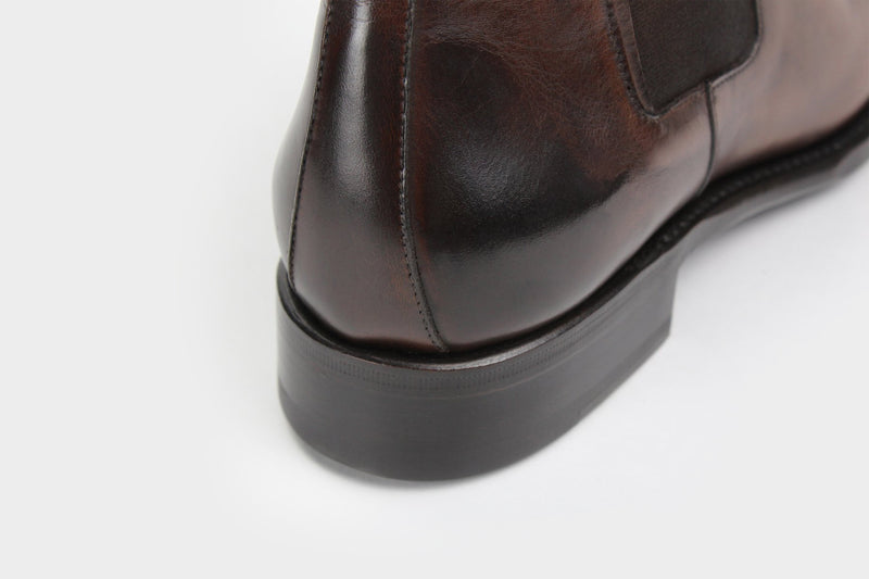 Marino Chelsea Men's Brown Wholecut Italian Custom Made Shoes