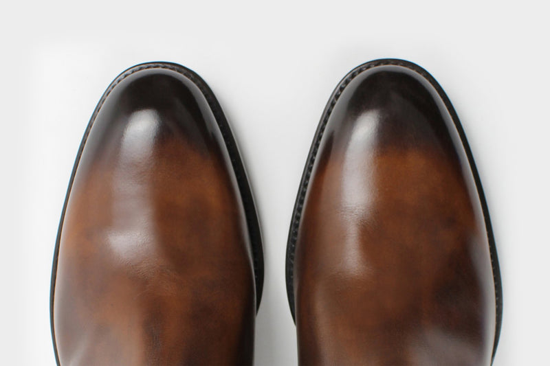 Marino Chelsea Men's Brown Wholecut Italian Made to Measure Shoes