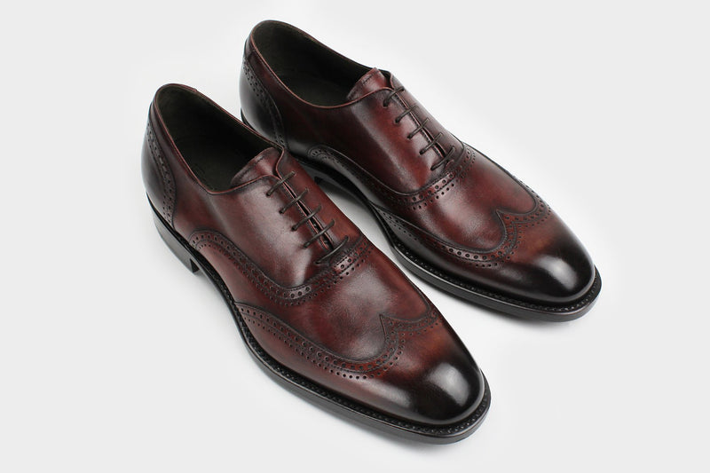 Martin Oxblood Wingtip Oxfords Italian Made to Measure Shoes