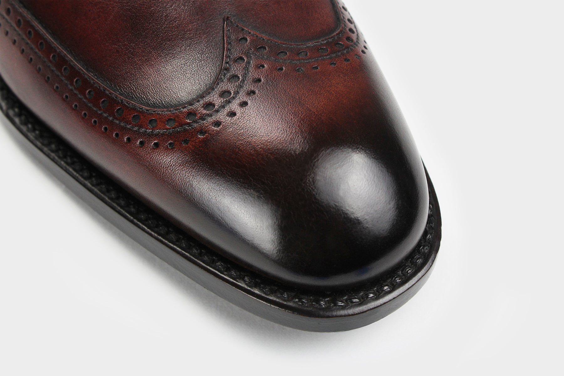 Martin Oxblood Men's Wingtip Oxfords Italian Bespoke Shoes