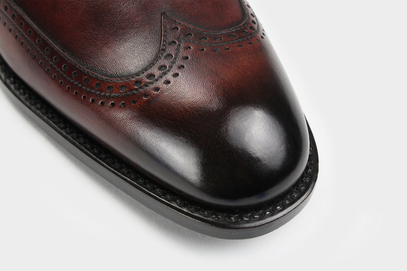 Martin Oxblood Men's Wingtip Oxfords Italian Bespoke Shoes