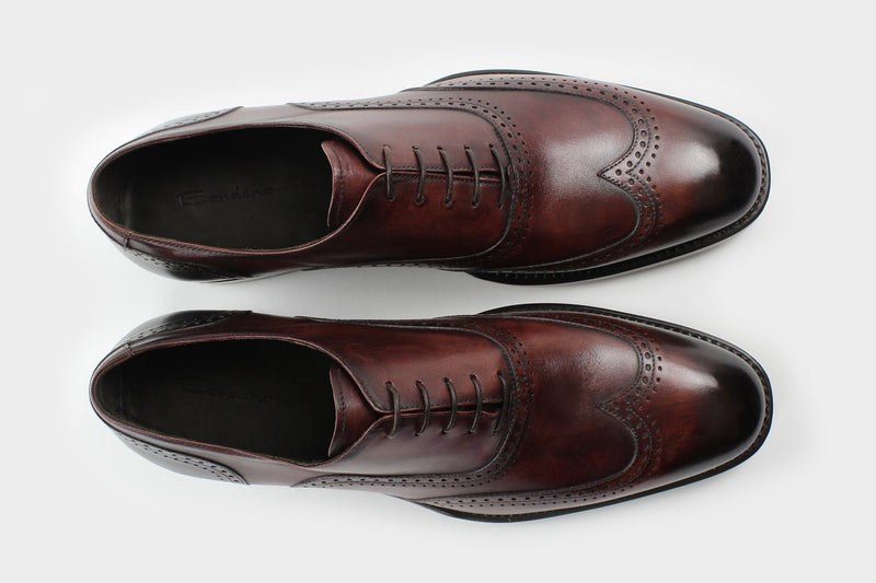Martin Oxblood Classic Wingtip Oxfords Italian Custom Made Shoes
