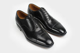 Mauro Black Cap Toe Oxfords Italian Made to Measure Shoes